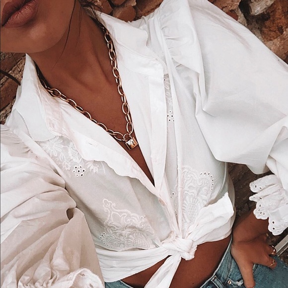 Zara Tops - Zara Embroidered Poplin Blouse NWT